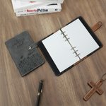 Personalized He Restores My Soul Flower PU Leather Journal Notebook with Name and Snap Button Closure Daily Use Birthday Gift for Christians