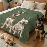 Personalised Watercolor Hand-Painted Style Photo Throw Blanket with Name Home Decor Birthday Pet Memorial Gift for Pet Owners Lovers