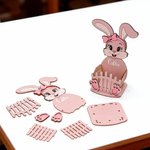 Personalised Cute Easter Bunny Wooden Egg Holder Standing with Name Easter Home Decoration Gift for Boys Girls