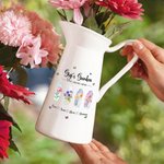 Personalisierte 1-8 Aquarell Geburt Blumen Schmetterling Keramik Vase mit Namen und Griff Home Decor Muttertag Geburtstag Geschenk für Mama Oma