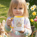 Personlig söt påskhare keramisk kaffemugg med namn och initialer Daglig användning påskfödelsedagspresent för pojkar flickor