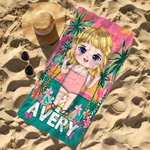 Henkilökohtainen kesä Sea Beach Palm sarjakuvahahmo Nopea kuivaus mikrokuituliina rantapyyhe nimellä Travel syntymäpäivälahja perheelle ystäville