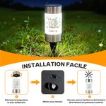 Lampe solaire de jardin étanche personnalisée avec motif de lapin nom et initiale - Cadeau de fête de Pâques pour la famille et les enfants 10