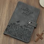 Personalized He Restores My Soul Flower PU Leather Journal Notebook with Name and Snap Button Closure Daily Use Birthday Gift for Christians