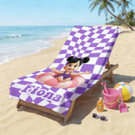 Spersonalizowany ręcznik plażowy z imieniem i nazwiskiem na letnie wakacje Prezent urodzinowy dla dzieci dla dziewczynki i chłopca