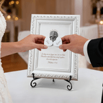 Personalised Vintage Unity Love Lock Names Wood Frame Keepsake with Engraved Text and Date Wedding Ceremony Gift for Couples