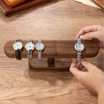 Personalized Wooden Watch Display Stand Holder with Engraved Text Anniversary Birthday Gift for Men Watch Lovers