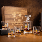 Personalised Soccer Cartoon Character Whiskey Decanter with Name and Number Birthday Game Day Gift for Soccer Lovers