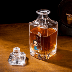 Personalisierte Cartoon-Charaktere Geburt Blume Whiskey Dekanter mit Namen Bar Accessoire Vatertag Geschenk für Mann Frau Schnapsliebhaber