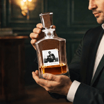 Decanter per whisky con foto personalizzata e testo Regalo di compleanno, anniversario e festa del papà per uomini