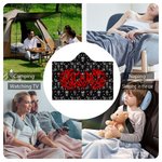 Personalized Punk Heavy Metal Style Soft Hooded Blanket with Name Daily Use Birthday Gift for Friends Teenagers Punk Enthusiasts