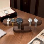 Personalized Wooden Watch Display Stand Holder with Engraved Text Anniversary Birthday Gift for Men Watch Lovers