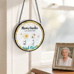 Personalized Birth Flower Sun Catcher Glass Acrylic Ornament with Name and Diamond Window Decoration Birthday Gift for Mom Grandma