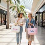 Borsetta in nylon ricamata con avvolgimento del nome, regalo di compleanno essenziale per le donne, con design a lecca-lecca personalizzato e multicolore.