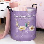 Personalised 1-10 Birth Flowers Waterproof Laundry Storage Basket with Name and Handle Housewarming Birthday Gift for Mom Grandma