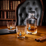 Personalisierte Cartoon-Charaktere Geburt Blume Whiskey Dekanter mit Namen Bar Accessoire Vatertag Geschenk für Mann Frau Schnapsliebhaber