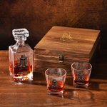 Personalized Retro Cowboy Boots Whiskey Decanter 2 Glasses with Name Anniversary Birthday Gift for Men Bartenders Whiskey Lovers