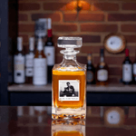 Personalised Photo Whiskey Decanter with Text Birthday Anniversary Father's Day Gift for Men Friends