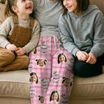 Personlig flerfarget Best Crown 1-4 ansiktsbilder Myke pyjamasbukser med kallenavn Morsdag Farsdag Bursdagsgave til mamma pappa familie