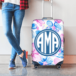 Flores tropicales de verano personalizadas Funda de equipaje con monograma para maletas de 18-32 pulgadas Accesorios de viaje Regalo de cumpleaños para amigos amantes de los viajes