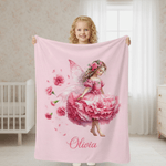 Henkilökohtainen Syntymä Kukka Fairy pehmeä heittää peitto nimi Home Decor päivittäiseen käyttöön syntymäpäivälahja tytöille