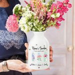 Personalisierte 1-8 Aquarell Geburt Blumen Schmetterling Keramik Vase mit Namen und Griff Home Decor Muttertag Geburtstag Geschenk für Mama Oma