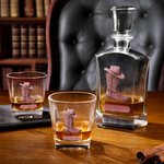 Personalized Retro Cowboy Boots Whisky Decanter with Name Bar Accessory Birthday Anniversary Gift for Men Whiskey Lovers