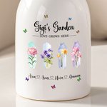 Personalisierte 1-8 Aquarell Geburt Blumen Schmetterling Keramik Vase mit Namen und Griff Home Decor Muttertag Geburtstag Geschenk für Mama Oma