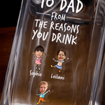 Personalised Photo To Dad From The Reasons You Drink Whiskey Decanter and Glasses Engraved with Name Father's Day Birthday Gift for Bartender Husband