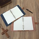 Personalized He Restores My Soul Flower PU Leather Journal Notebook with Name and Snap Button Closure Daily Use Birthday Gift for Christians