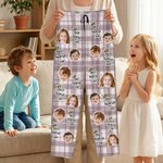 Personlig flerfarget Best Crown 1-4 ansiktsbilder Myke pyjamasbukser med kallenavn Morsdag Farsdag Bursdagsgave til mamma pappa familie