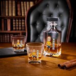 Personalised Soccer Cartoon Character Whiskey Decanter with Name and Number Birthday Game Day Gift for Soccer Lovers