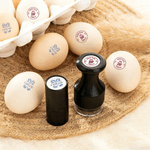 Tampon à oeuf en carton avec encre de qualité alimentaire Nom et texte Cadeau d'anniversaire de Pâques pour la famille Fermier