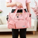 Borsa personalizzata con personaggio animato, fiore di nascita e nome, impermeabile e capiente - Regalo di Natale e compleanno per famiglia e amici
