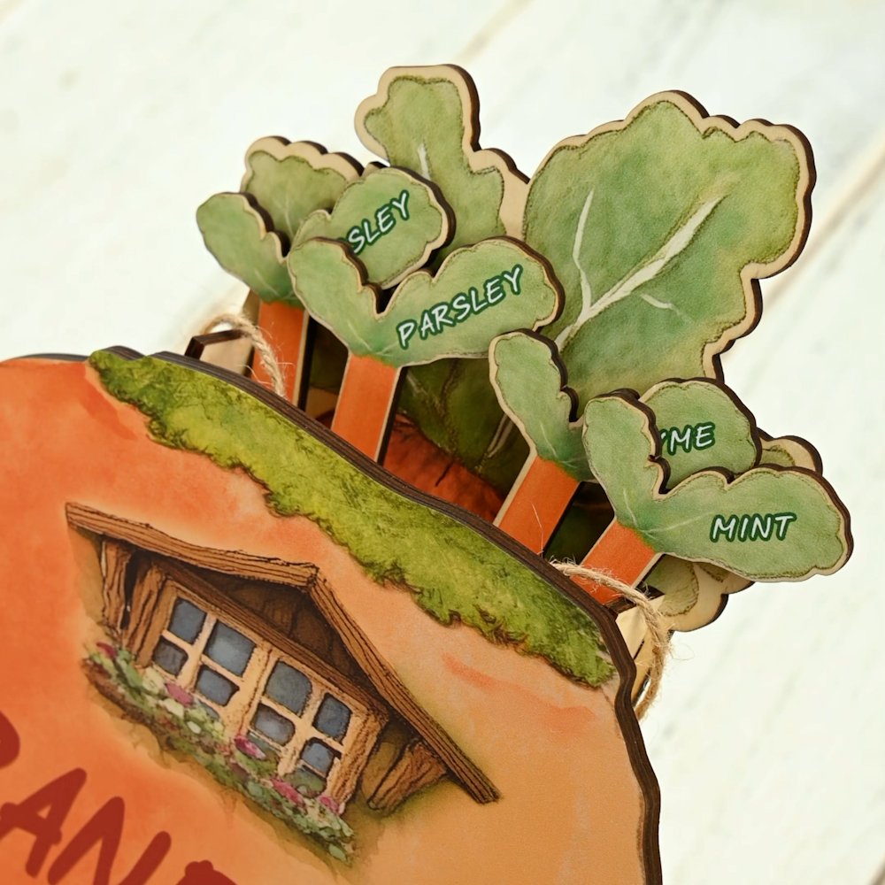 Personalized Wooden 2-8 Peter Rabbits Carrot House Garden Sign with Names Garden Decor Housewarming Birthday Gift for Grandpa Grandma 5