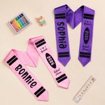 Personalisierte niedlichen Buntstift Kinder Graduierung Stola mit Namen und Jahr Graduierung Geschenk für Kindergarten Vorschule Kinder