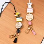Personalisierte Biene Katze Flamingo Buch Abzeichen Lanyard mit Text Teacher's Day Wertschätzung zurück zu Schule Geschenk für Lehrer Pädagogen