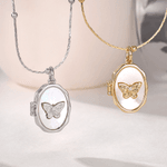 Personalized Butterfly Locket 1-2 Photos Necklace Dainty Jewellery Birthday Anniversary Memorial Gift for Women