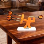 Personalized Multicolor Ancient Rome Gladiator Fighter Archer Dart Holder with Text Desk Decor Birthday Game Club Gift for Dart Lovers