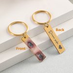 Porte-clés personnalisé avec photo et texte pour les yeux humains Cadeau d'anniversaire pour les couples, les petits amis et les petites amies