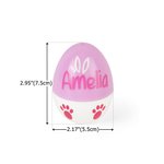 Personalisierte Multicolor Kaninchenohren Pfote Osterei Ornament mit Namen Schreibtisch Dekor Korb Stuffer Ostern Party Geschenk für Familie Kinder