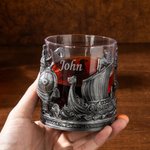 Spersonalizowana szklanka do whisky Viking Nordic Style 10 uncji z grubą podstawą i imieniem Prezent urodzinowy na Dzień Ojca dla mężczyzn