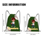 Personalised Cartoon Character Baseball Drawstring Bag with Name Birthday Game Day Gift for Kid Baseball Player