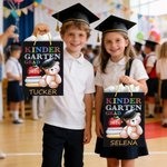 Gepersonaliseerde schattige Graduation Cap Teddybeer Gift Bag met naam en jaar kleuterschool afstuderen Gift voor kinderen afgestudeerden