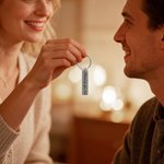 Porte-clés personnalisé avec photo et texte pour les yeux humains Cadeau d'anniversaire pour les couples, les petits amis et les petites amies