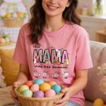 Personalised Multicolor Easter Bunny T-shirt Sweatshirt with 1-12 Names Daily Wear Birthday Easter Party Gift for Mother Dad Grandma