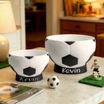Ciotola impermeabile personalizzata per spuntini a tema calcio con nome Decorazione per la casa Regalo di compleanno per gli amanti del calcio e la famiglia