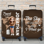 Personalizado 3D Cartoon Carácter Avión Mapa Funda de equipaje se adapta a 18-32 pulgadas Maleta con Nombre Viajes Uso Cumpleaños Regalo para Amigos de la Familia