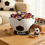 Ciotola impermeabile personalizzata per spuntini a tema calcio con nome Decorazione per la casa Regalo di compleanno per gli amanti del calcio e la famiglia