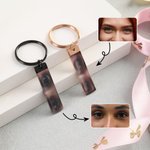 Porte-clés personnalisé avec photo et texte pour les yeux humains Cadeau d'anniversaire pour les couples, les petits amis et les petites amies